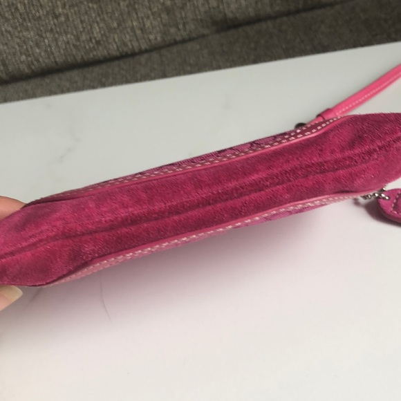 Coach Signature and Suede Wristlet - Picture 2 of 6